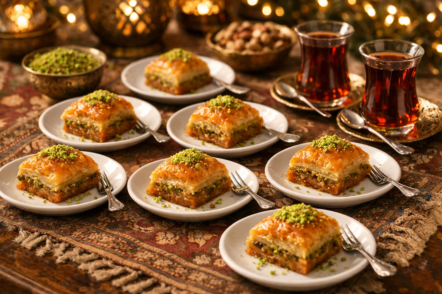 Baklava sunumu